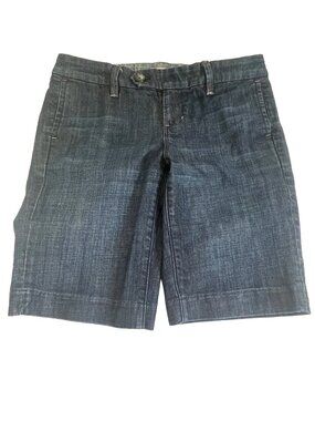 Express Denim Shorts Size 4 Dark Wash Stretch Mid Rise